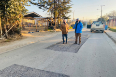 Alcalde visita obras en Villa La Unión y Callle San Pablo de Nilahue Cornejo