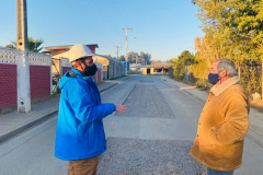 Alcalde visita obras en Villa La Unión y Callle San Pablo de Nilahue Cornejo